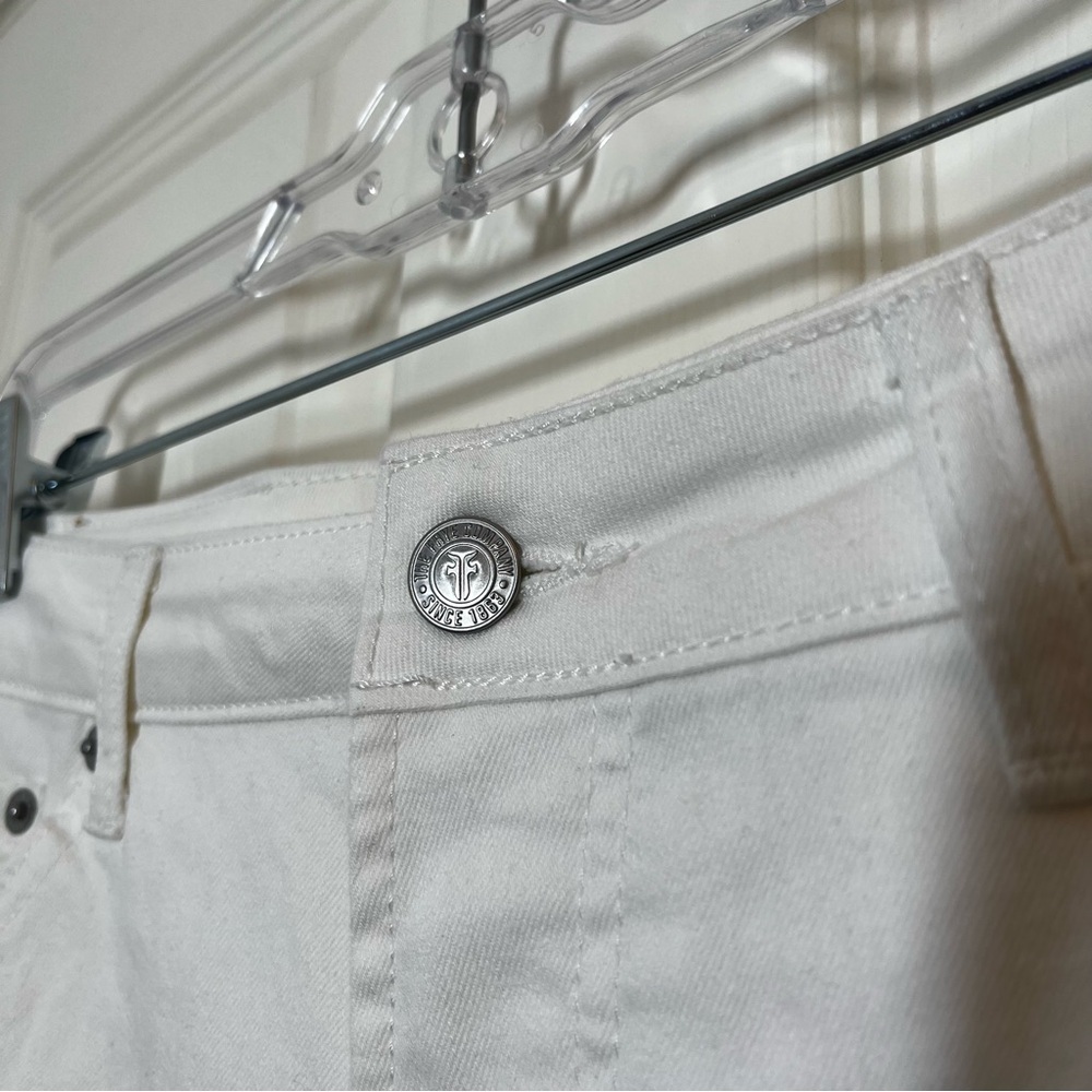 Frye White Cropped Ankle Jeans Relaxed Fit Size 12 - Picture 4 of 10